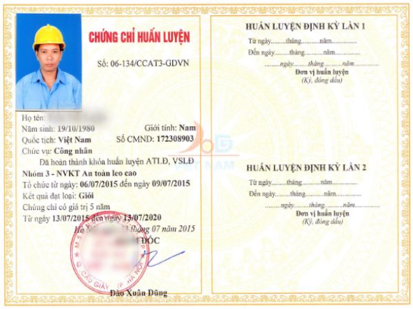 Khái niệm về chứng chỉ an toàn lao động