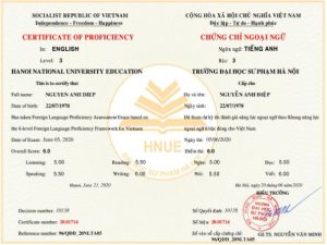 Chứng chỉ tiếng Anh B1
