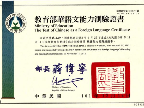 Chứng chỉ tiếng Trung HSK có thời hạn là bao lâu ?