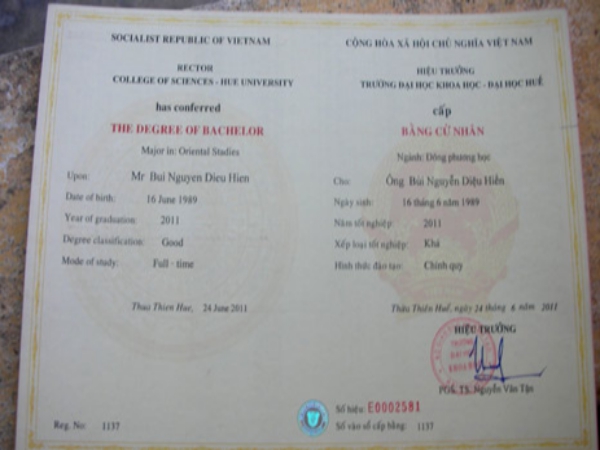 Làm Bằng Đại Học Huế Hồ Sơ Tại Trường Bao Sử Dụng