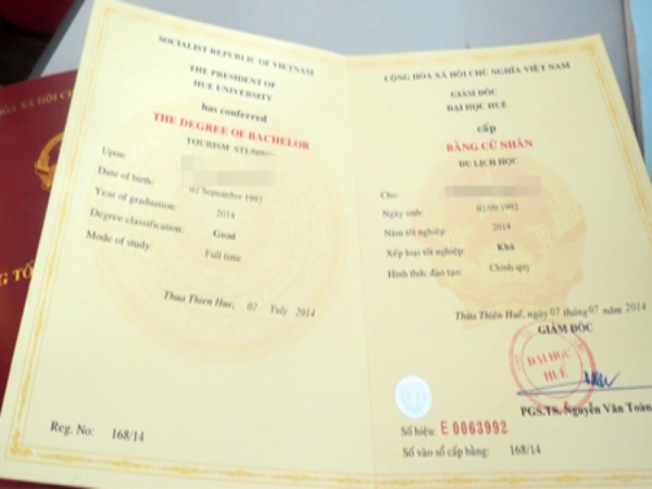 Làm Bằng Đại Học Huế Hồ Sơ Tại Trường Bao Sử Dụng