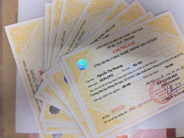 Làm Bằng Tin Học Chuẩn Phôi Thật Theo Thông Tư 03